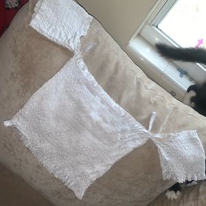White Off Shoulder Crop Top